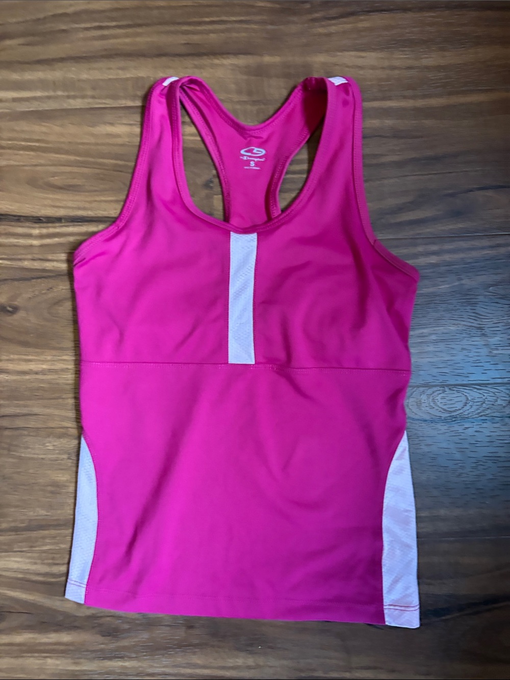 Danskin Hot Pink Racerback Tank with Light Pink Accents